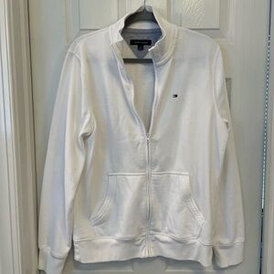 White Tommy Hilfiger Zip up new w/out tags. Size M